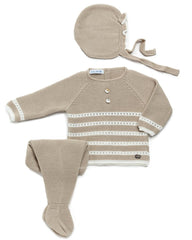 NEWBORN IVORY STRIPES 3P SET