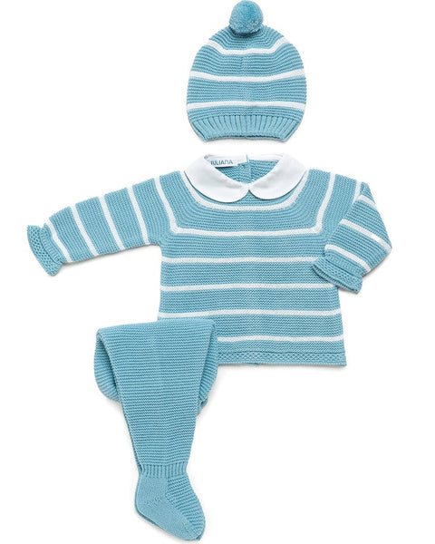 NEWBORN STRIPES WHITE COLLAR 3P SET