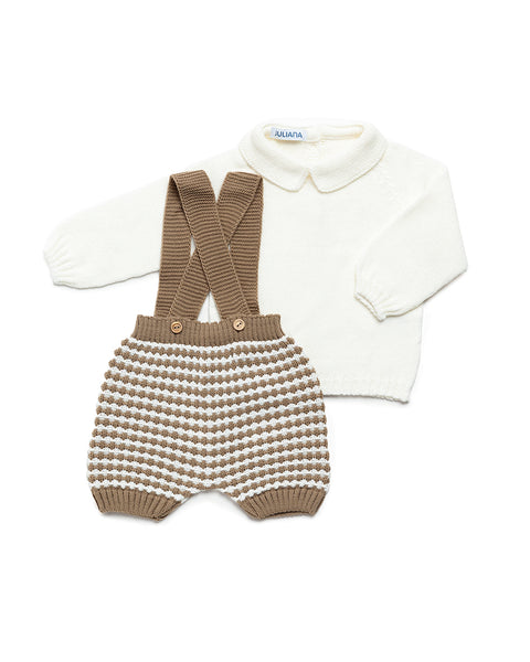 BABYS KNITTED ROMPER SET