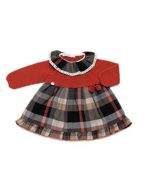 GIRLS SQUARE WITH RUFFLE COLLAR DRESS