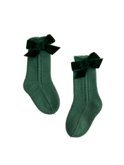 BABY VELVET BOW SOCKS