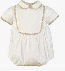 BABY PLUMETI WITH BEIGE DETAILS ROMPER