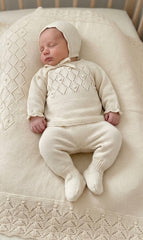 BABY DIAMOND WITH BUTTONHOLE BLANKET AND NEWBORN 4P SET