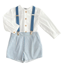 CONJUNTO DE CAMISA DE MANGA LARGA CON TIRANTES PARA BEBÉ DAMAS