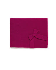 BABY KNITED WITH BOW MAGENTA BLANKET