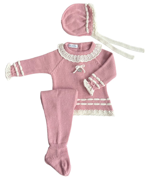 NEWBORN STRIPPED PATTERN RUFFLE COLLAR 3P SET