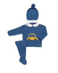 NEWBORN EMBROIDERED CAR 3P SET