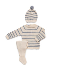 NEWBORN GRAY STRIPES 3P SET