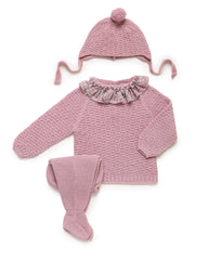 NEWBORN SQUARED FLOWERS COLLAR 3P SET