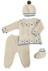 NEWBORN COLORED BOBBLES AND BOOTS 4P SET