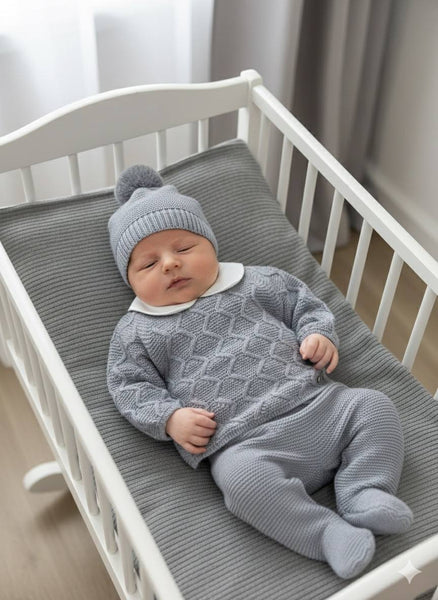NEWBORN FABRIC COLLAR AND TROUSERS 3P SET