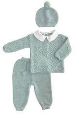 NEWBORN FABRIC COLLAR AND TROUSERS 3P SET