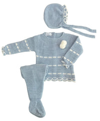 NEWBORN IVORY DETAIL AND POMPON 3P SET