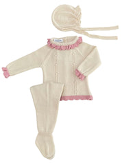 NEWBORN PLEATS AND BOBBLES 3P SET