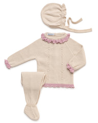 NEWBORN PLEATS AND BOBBLES 3P SET