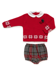 BOYS STAR POMPONS SWEATER AND SQUARED TROUSERS 2P SET