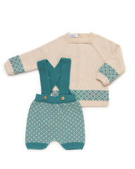 BABY DUNGAREES AND SWEATER 2P SET