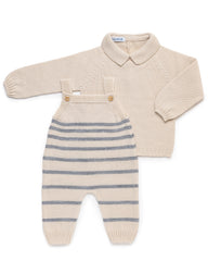 BABY STRIPES OVERALL WITH SWEATER 2P