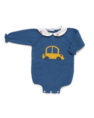 BABY CAR KNITTED ROMPER