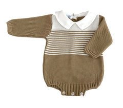 BOYS STRIPED WITH COLLAR ROMPER
