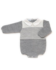 BOYS STRIPED WITH COLLAR ROMPER