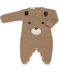 BABY EMBROIDERED BEAR FACE ROMPER