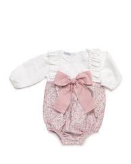 GIRL FLORAL ROMPER WITH BOW