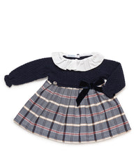 GIRL SQUARED WITH VELVET BOW DRESS