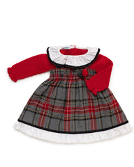 GIRL SQUARED DUNGARESS DRESS WITH SWEATER 2P SET