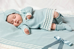 BABY STRIPED RUFFLE COLLAR KNITTED DRESS