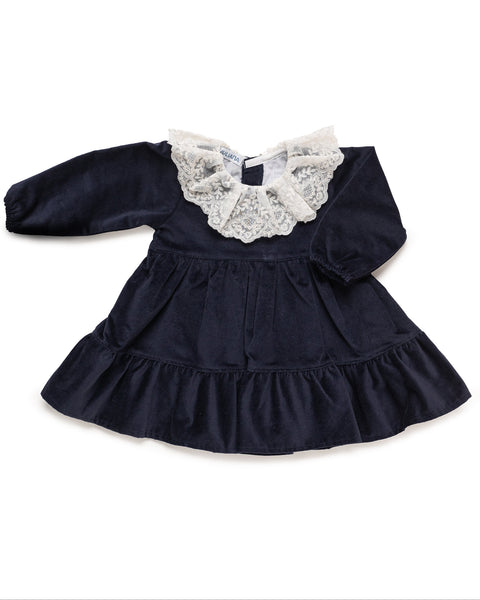 GIRL LACE COLLAR VELVET DRESS 3M / GIRL / Granate GIRL LACE COLLAR VELVET DRESS 3M / GIRL / Granate