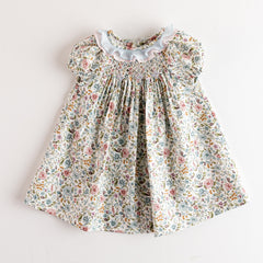 BABY SMOCKED PASTEL FLORAL DRESS