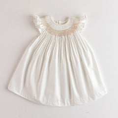 BABY SMOCKED IVORY DRESS