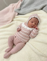 NEWBORN OPENWORK WHITE COMBINED 3P SET