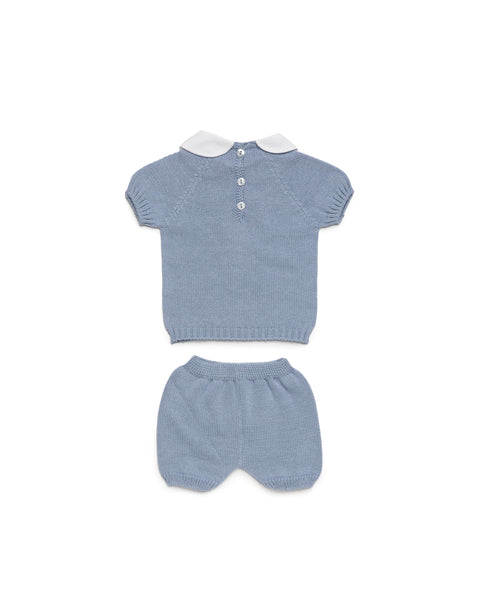 BOYS AIR BALLOON KNITTED SHIRT AND SHORT 2P SET