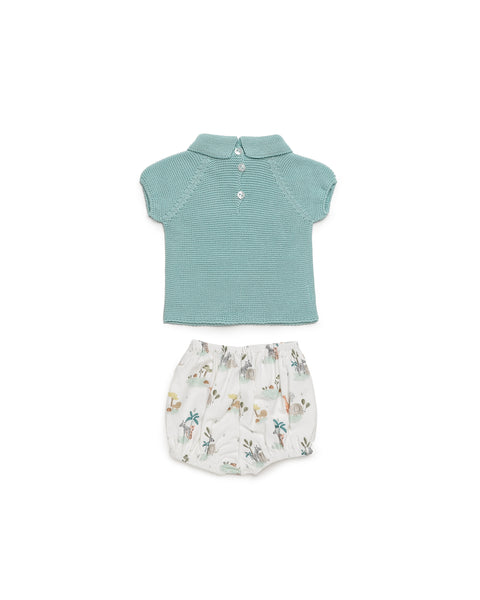 BOYS KNITTED SHIRT AND SAFARI SHORT 2P SET