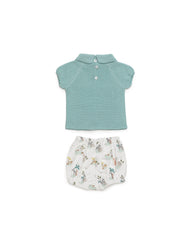 BOYS KNITTED SHIRT AND SAFARI SHORT 2P SET