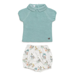 BOYS KNITTED SHIRT AND SAFARI SHORT 2P SET