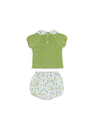 BOYS SEAHORSES KNITTED SHIRT AND SHORT 2P SET