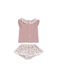 GIRLS KNITTED BLOUSE KOALA COLLAR WITH BLOOMER 2P SET