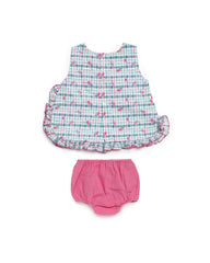 GIRLS PINK FRUITS DRESS WITH BLOOMER 2P