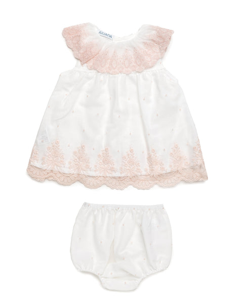 GIRLS LACE COLLARED DRESS WITH BLOOMER 2P