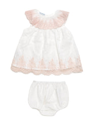 GIRLS LACE COLLARED DRESS WITH BLOOMER 2P