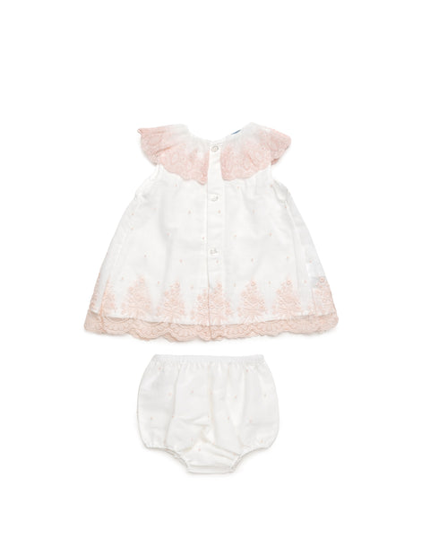 GIRLS LACE COLLARED DRESS WITH BLOOMER 2P