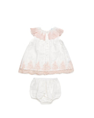 GIRLS LACE COLLARED DRESS WITH BLOOMER 2P