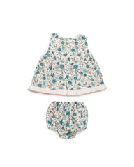 GIRLS FLORAL  DRESS WITH BLOOMER 2P