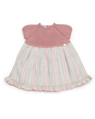 GIRLS COLORED STRIPED AND KNITTED DRESS