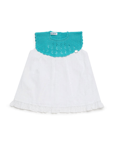 GIRLS PLUMETI WITH COLORED KNITTED DRESS