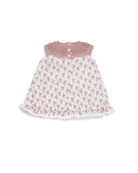 GIRLS KOALA AND KNITTED DRESS
