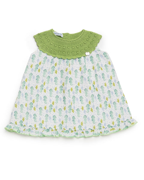 GIRLS SEAHORSES AND KNITTED DRESS